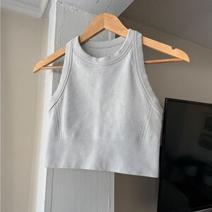 DSG Gray Ribbed Sports Bra Crop Tank Racerback Size S
